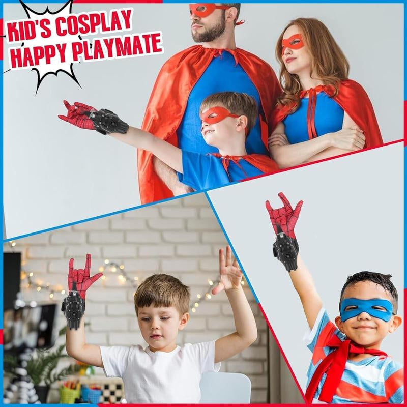 Spider Web Shooters Real,Spider Silk Launcher Wrist Toy for Kids, Realistic Web Launcher String, Cool Gadgets String Gloves Shooters Toy for Superhero Role-Play