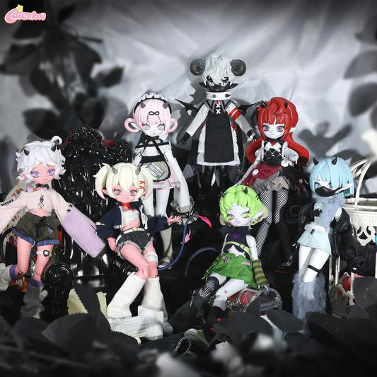 CALEMBOU Cooze Devil Horns Series BJD Blind Box, 1/8 Cute Ball Jointed Blind Box Doll, 8.2 Inches Dress up Doll with Joints, Collectable Action Figure for Birthday Gifts