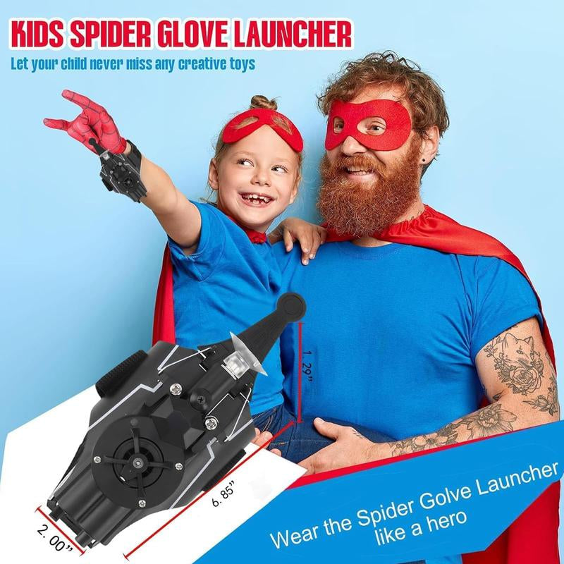 Spider Web Shooters Real,Spider Silk Launcher Wrist Toy for Kids, Realistic Web Launcher String, Cool Gadgets String Gloves Shooters Toy for Superhero Role-Play