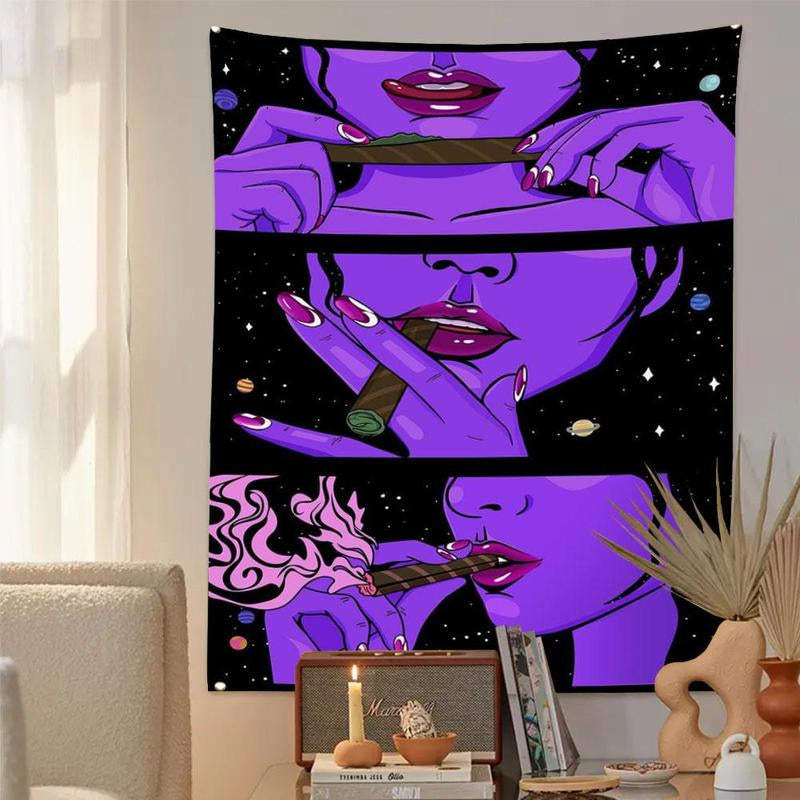 Girl Pattern Room Decor Tapestry, 1 Count Hanging Tapestry, Wall Hanging Decor for Home Bedroom Living Room, Tapestry Wall Mural