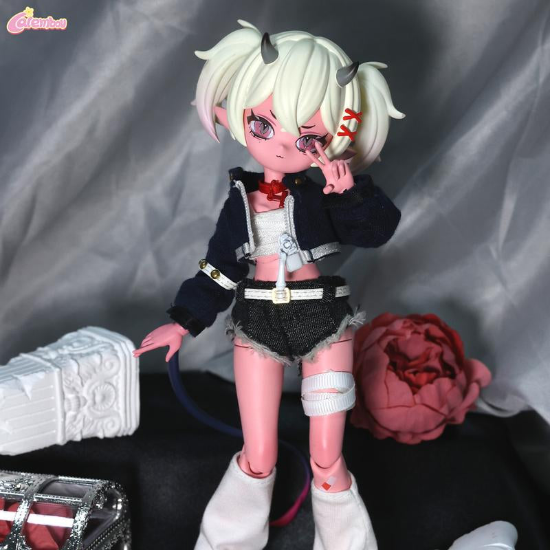 CALEMBOU Cooze Devil Horns Series BJD Blind Box, 1/8 Cute Ball Jointed Blind Box Doll, 8.2 Inches Dress up Doll with Joints, Collectable Action Figure for Birthday Gifts