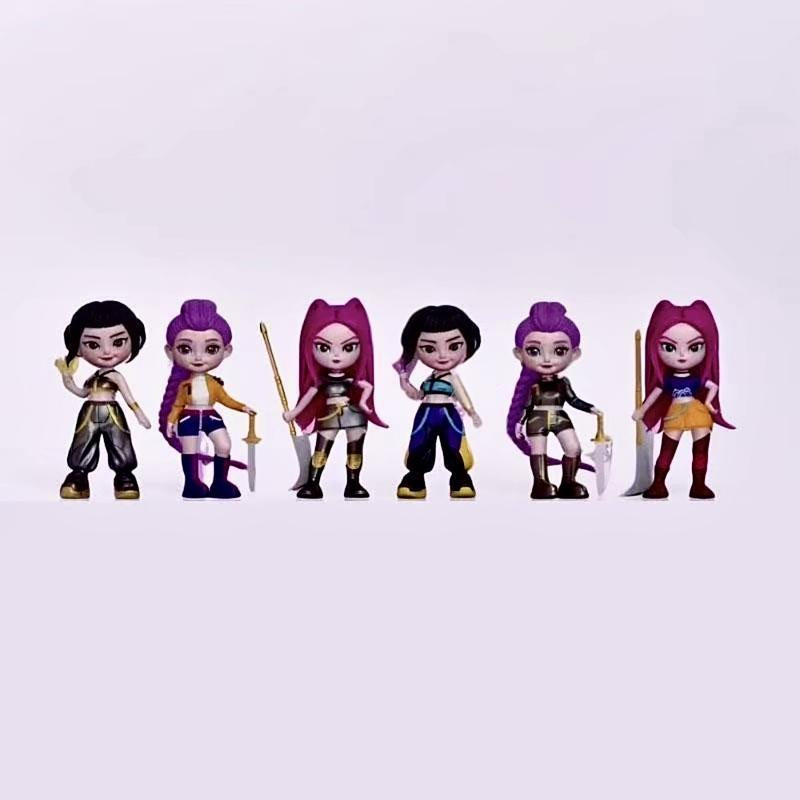 Kpop Figurine Set 6-Piece Anime Model Toys for Home Collections Office Desk Display Perfect Gift for Boys and Girls