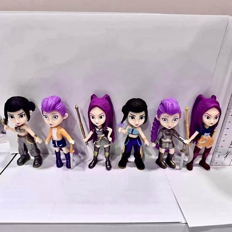 Kpop Figurine Set 6-Piece Anime Model Toys for Home Collections Office Desk Display Perfect Gift for Boys and Girls