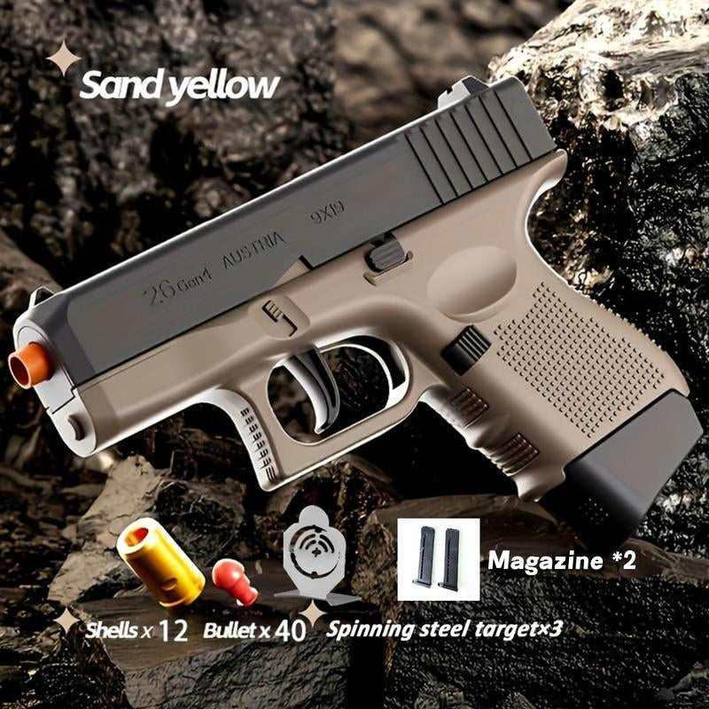 G26 / 2011 Soft Bullet Gun Toy with 40 Bullets, 12 Shells, 3 Steel Target（Only on G26）, Toy Foam Blaster | Valentine'S Day Gift