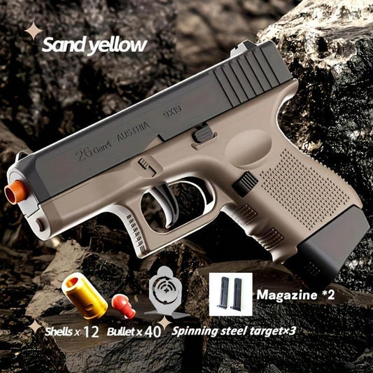 G26 / 2011 Soft Bullet Gun Toy with 40 Bullets, 12 Shells, 3 Steel Target（Only on G26）, Toy Foam Blaster | Valentine'S Day Gift