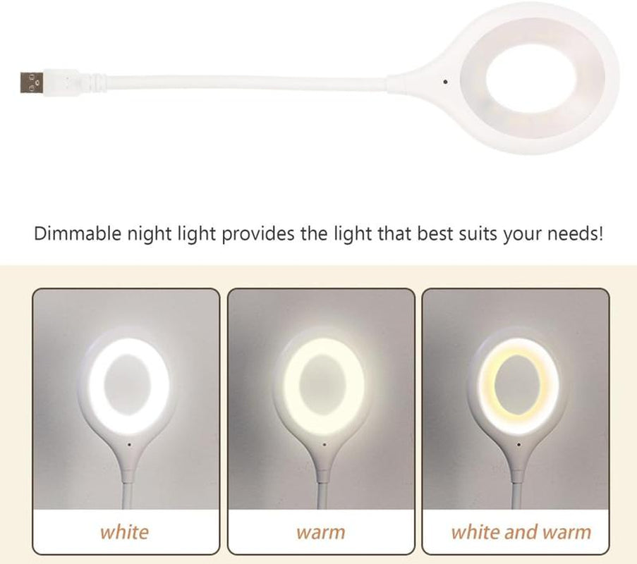 1Pcs Voice Control USB Reading Flexible Gooseneck Led Light for Bedside Reading Soft Night Light Smart Voice Activation for Bedroom Office and Study Use